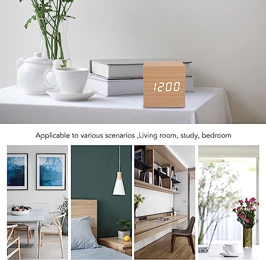 Wooden Led Smart Alarm Clock, Cube Digital Alarm Clock, Mini Digital Cube Alarm Clock, Modern Square Design Wood Grain Clock, Cube Clock For Bedrooms, Kids, Living Room, Kitchen Wooden Led Smart Alarm Clock, Cube Digital Alarm Clock, Mini Digital Cube Alarm Clock, Modern Square Design Wood Grain Clock, Cube Clock For Bedrooms, Kids, Living Room, Kitchen